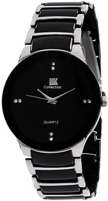 IIK IIK-021M Round Formal Black Studded Dial with Black & Silver Bracelet Strap Analog Watch  - For Men