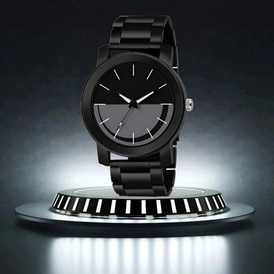 MAHAVIRA COLLECTION Steel_Black_Smiley_Dial_Pando Original Black Plated Patty Wending Fast Selling Wrist Analog Watch for men Analog Watch  - For Men