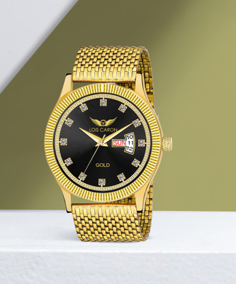 LOIS CARON LCS-8443 ORIGINAL GOLD PLATED DAY & DATE FUNCTIONING Analog Watch  - For Men