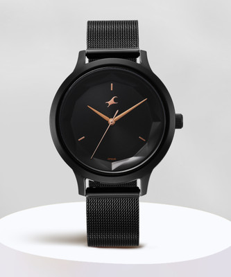 Fastrack Fleek Quartz Analog Black Dial Stainless Steel Strap Watch Analog Watch  - For Women