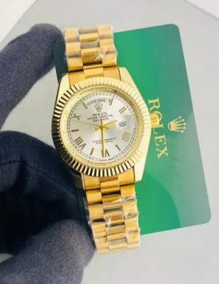nsk OYSTER PERPETUAL DATE ADJUST RO_L_EX1I (gold) white dial (with green box) Analog Watch  - For Men