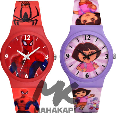 MAHAKAPI Cartoon Character Printed Siblings Cute 2 Watch Combo Cartoon Character Printed Siblings Cute 2 Watch Combo Analog Watch  - For Boys & Girls