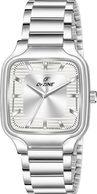 Dezine Modern Square Dial Stainless Steel Analog Watch  - For Men