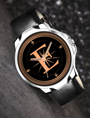FEMEO -E-3K-SIL-BLK-L-1 Alpha Heritage Collection E Black Strap Watch for Man & Boys Analog Watch  - For Men