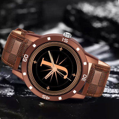 FEMEO ALPHA-J-AVO-BRW-CHL-1 Alpha Heritage Collection J Brown Strap Watch for Man & Boys Analog Watch  - For Men