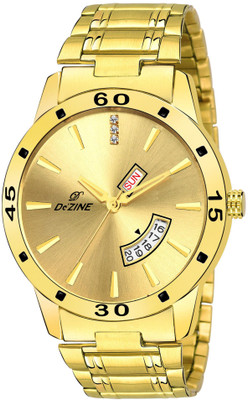 HEMT Dezine Gold Dial Day & Date Display Analog Watch  - For Men