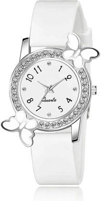 MAHAVIRA COLLECTION WHITE_BF White diamond studded attractive butterfly style trending design kids Analog Watch  - For Girls