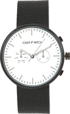 Joker & Witch Miami White Dial Black Mesh Strap Analog Men's Watch Analog Watch  - For Men