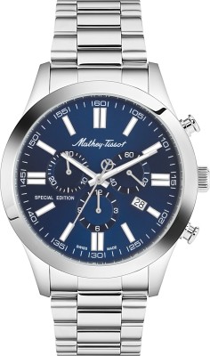 Mathey-Tissot H455CHABU Swiss Made Special Edition Chronograph Blue Dial Analog Watch  - For Men