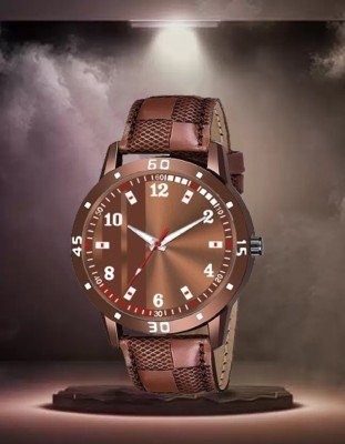 ETLIS Stylish Brown Dial with Red Accents Watch Stylish Brown Dial with Red Accents Analog Watch  - For Men