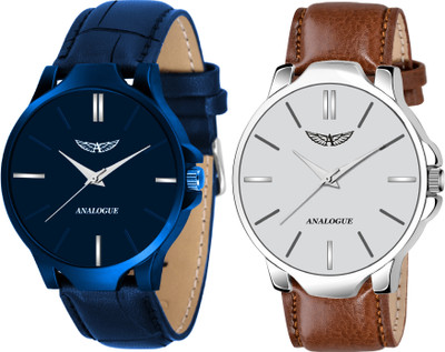 ANALOGUE Combo of 2 | Synthetic Leather Straps | 1 Year Warranty | Boys Series Analog Watch  - For Men