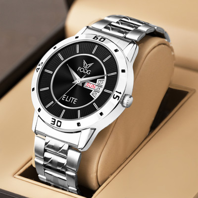 FOGG 2508-Black Day and Date Display Analog Watch  - For Men