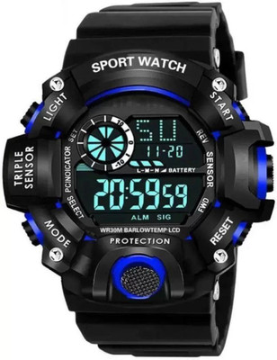 HF Haifun C Shock Blue Watck New Generation Black LED Display Top Latest Design In Market Digital Watch  - For Boys