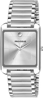 PROVOGUE Silver Square Dial With Stainless Steel Chain Analog Watch  - For Men