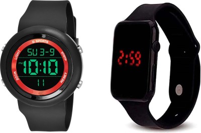 Mettle Latest ITC-ad-RED_LEDB Digital Multi Function Watch and LED Band Digital Watch  - For Boys & Girls