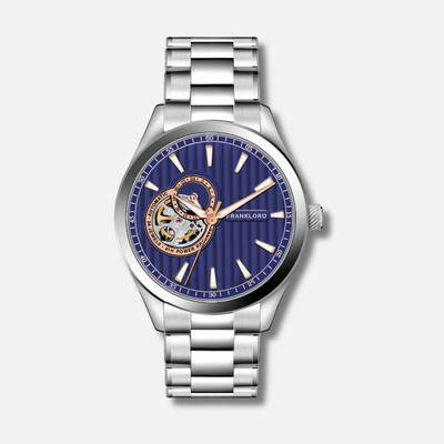 FRANKLORD Ocean Steel Regal Sapphire Open Heart Analog Watch  - For Men