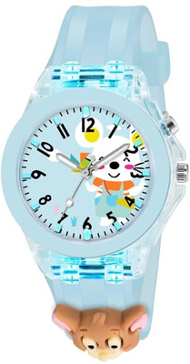 SALINA Mouse 3D Blue Mouse Cartoon With Multicolor Lights Super Soft Silicone Strap Trendy Analog Watch  - For Boys & Girls
