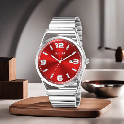 LOREM LR156 Red Dial Date Function Casual-Formal Premium Collection Analog Watch  - For Men