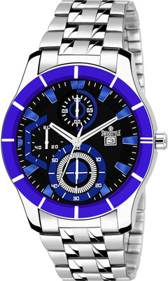 Swisstyle Blue Dial Date Functioning Chain Strap Analog Watch  - For Men