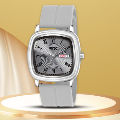 MOJITO Stylish Silicone Strap and Silver Case and Day-Date Display for Men Analog Watch Stylish Silicone Strap and Silver Case and Day-Date Display for Men Analog Watch Analog Watch - For Men MOJITO Stylish Silicone Strap and Silver Case and Day-Date Display for Men Analog Watch Stylish Silicone Strap and Silver Case and Day-Date Display for Men Analog Watch Analog Watch - For Men