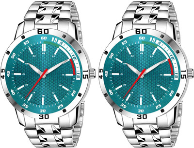 SUBERA Steel Chain 2 Set Of Watch Fast Selling Trendy Steel Chain 2 Set Of Watch Fast Selling Trendy Analog Watch  - For Boys