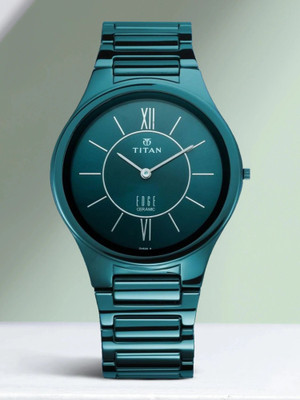 Titan Titan Edge Ceramic Blue Dial Blue Ceramic Strap Analog Watch  - For Men