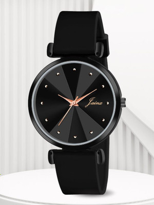 JAINX Black Silicone Band Analog Watch  - For Women
