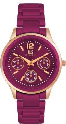 IIK Collection IIK-3175W Watch for Women Round Magenta Studded Dial with Magenta Bracelet Strap Women Analog Watch  - For Women