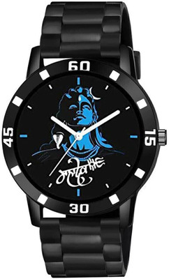 MAHAVIRA COLLECTION exclusive analog black watch for men's wardrobe Men's black analog wristwatch with bold numerals Analog Watch  - For Men
