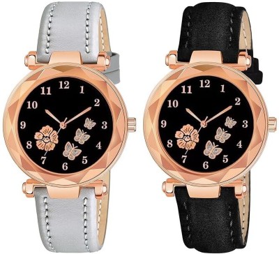 just like CFD-8896 combo 2 watch analog leathers strap flowers Stylish watches For Girls And Women Analog Watch  - For Girls