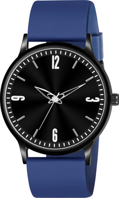 PEPPER STYLE Men Analogue Slim Round Dial Wrist Watches for Boys Stainless Steel case Silicon Analog Watch  - For Men