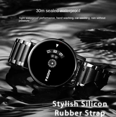 Talgo KT-PAU-BLK-RBR02_bb Stylish Spinner Hands Unique Mesh Rubber Strap Trending Men Analog Watch  - For Men
