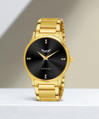 VIKINGS VK-GR-136-BLK-GLD-CHN ORIGNAL GOLDEN Analog Watch  - For Men