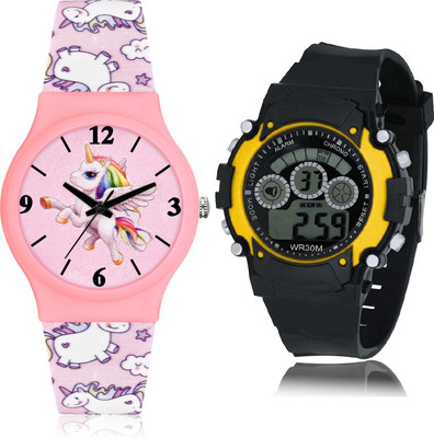 TIMETRANSELEVATE CM716-B6 Analog-Digital Watch  - For Girls