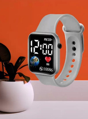 THMT Lifestyle Dial Color Black & Grey Strap Digital Watch  - For Boys & Girls