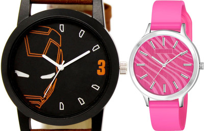 TVILLA Pink Designer Silicone Belt MZ-LR350 Analog Watch  - For Men & Women
