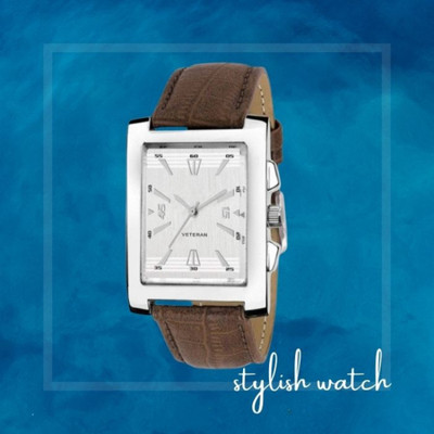 house of common Attractive Analog Square Leathers Strap Wrist Watch Analog Watch  - For Men