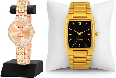 HPWATCH HW4-Rose Gold_Men Gold 2 Modern Minimalist Black Dial Silicone Strap Analog Watch Analog Watch  - For Men & Women