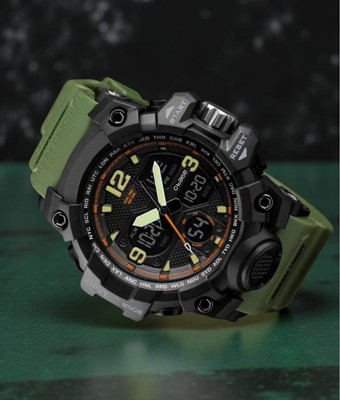 otage 1327 Analog Digital Watch 1327 Army Multi-Functions LED Analog-Digital Watch  - For Men