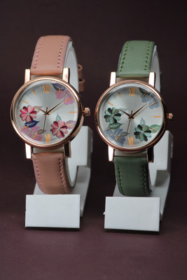 VIRAKTI High Quality Gorgeous Flower Designer Round Case Dial Analog Watch  - For Women