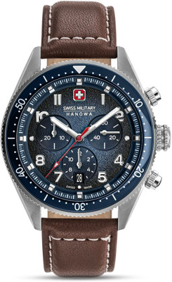 Swiss Military Hanowa GREYHOUND CHRONO Chronograph Dial Chronograph Leather Strap Analog Watch  - For Men