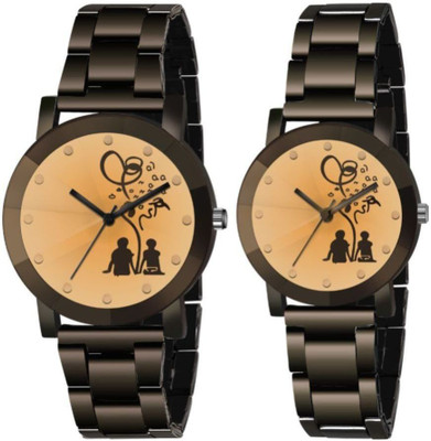 KU New Stylish Lovers Metal Strep Couple Analog Watch Analog Watch Analog Watch  - For Couple