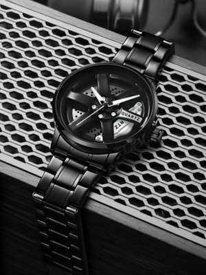 EMPERO Wheel 3D Rotating Spinning Quartz Rim Car Wheel es Analog Watch  - For Men