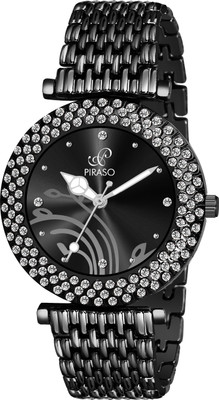 PIRASO DB 309 BLACK Zuperia Diamond Studded Analogue Watch For Women Analog Watch  - For Women