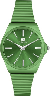 IIK Collection IIK-3167W Round Formal Green Studded Dial with Green Bracelet Strap Analog Watch  - For Women