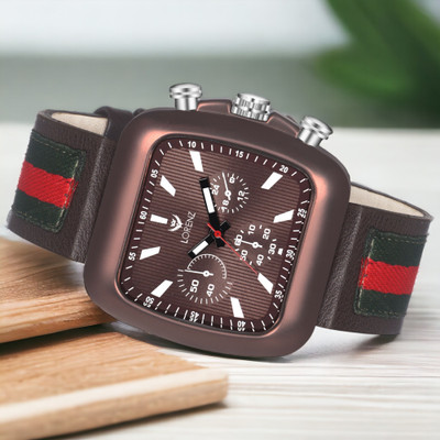 LORENZ MK-4020R Lorenz Stainless Steel Case | Superior Brown Square Dial Analog Watch  - For Men