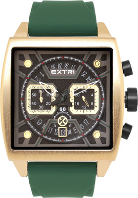 EXTRI New Collection Chronograph Square Black Dial Analog Watch  - For Men