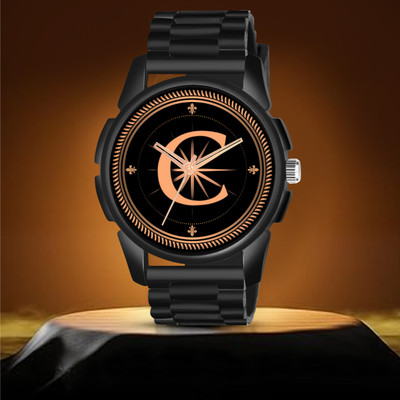 Red Robin ALPHA-C-J16-BLK-CDBLK-1 Alpha Heritage Collection C Black Strap Watch for Man & Boys Analog Watch  - For Men