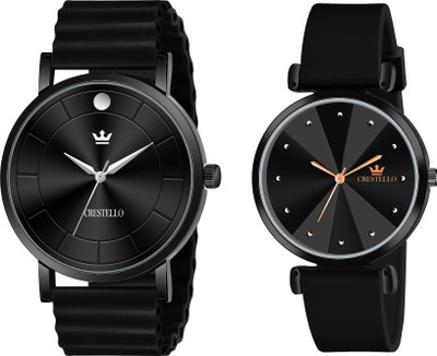 CRESTELLO CRCM-028-137-BLK Analog Watch  - For Couple