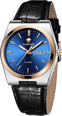 Carnaer Men Watch – Dual-Tone Silver-Rose Gold, Day & Date, Luminous Hands Valoredge Analog Watch  - For Men